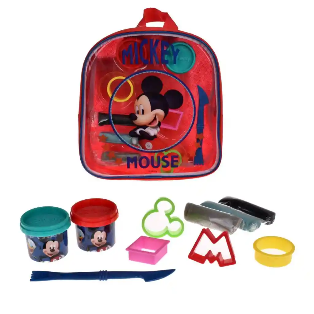 Set De Masas Con Accesorios En Mochila De 24 X 25 Cms Disney - Mickey Mouse