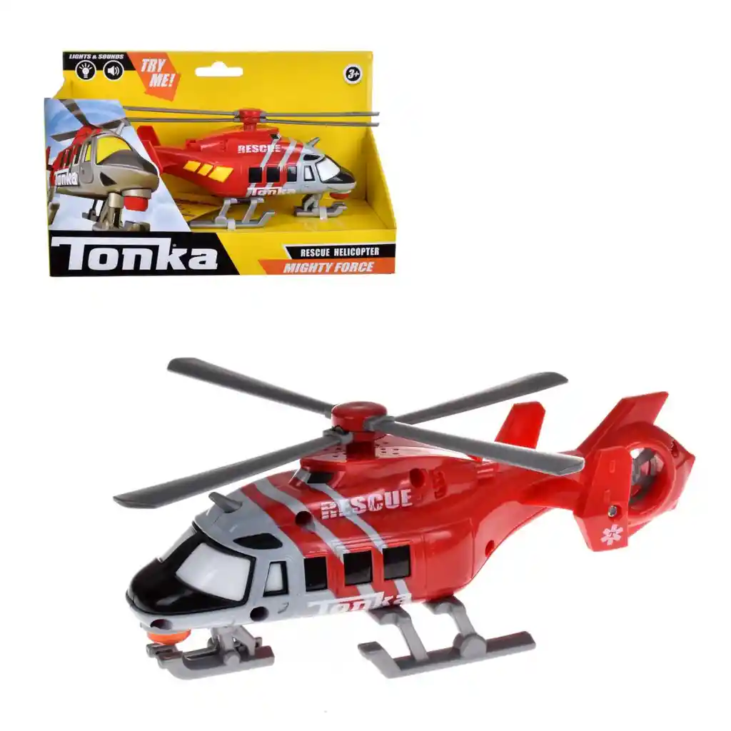 Vehiculo Tonka 18 Cms Con Luces Y Sonidos - Helicoptero De Rescate