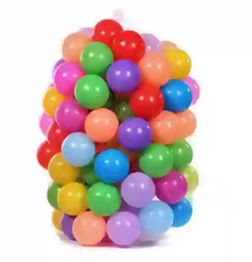 Malla De 100 Pelotas Plásticas De 8 Cm Colores