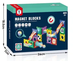 Set De Construcción 40 Piezas Magnéticas Blocks Luminosos