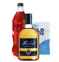 Promo Pisco Mistral 35° 750cc+ Hielo + Bebida De 1.5lt