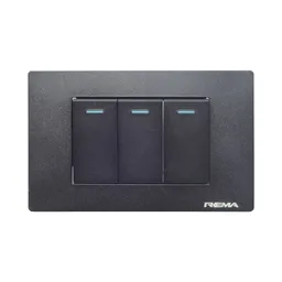 Interruptor Triple Linea Arrayan Negro