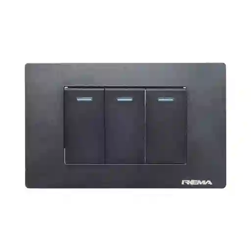 Interruptor Triple Linea Arrayan Negro