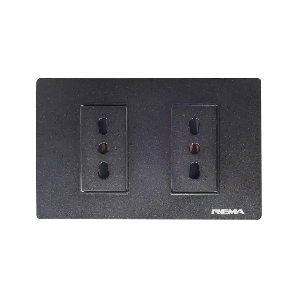 Enchufe 10/16a Doble Linea Arrayan Negro