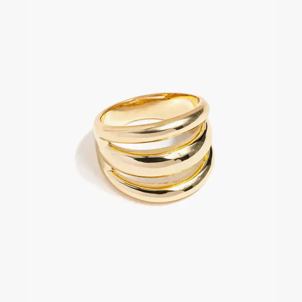 Anillo Mujer Triple S Dorado