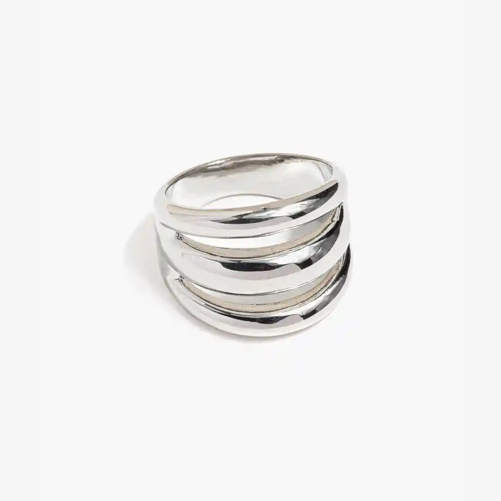 Anillo Mujer Triple M Plateado