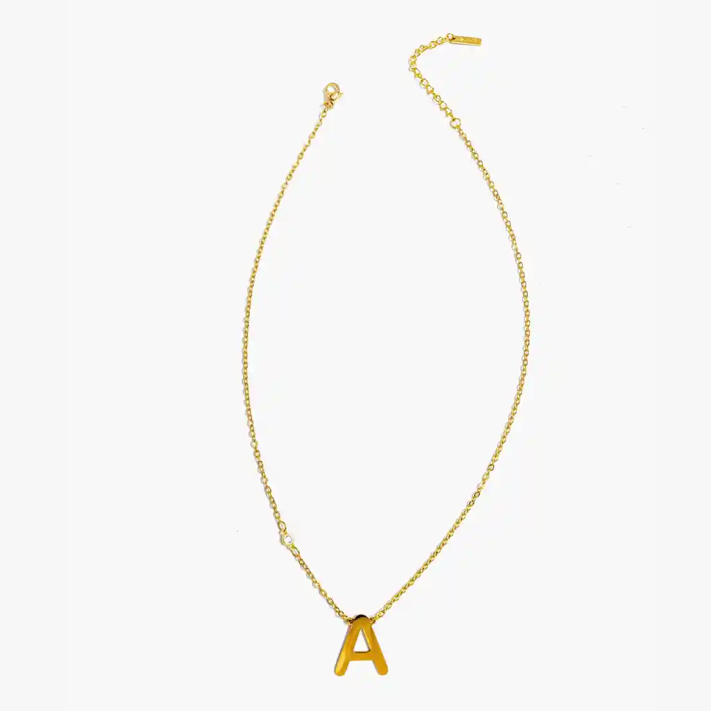 Collar Mujer Letra A Dorado