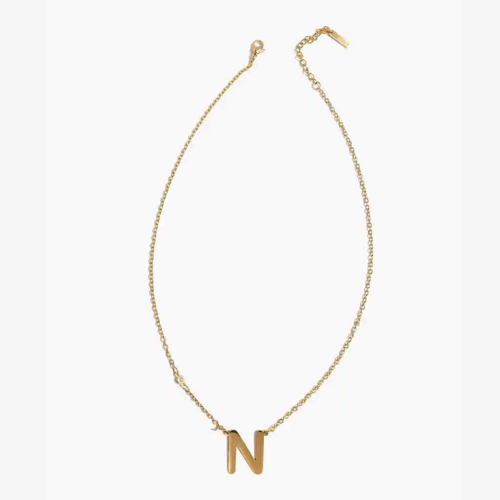 Collar Mujer Letra N Dorado