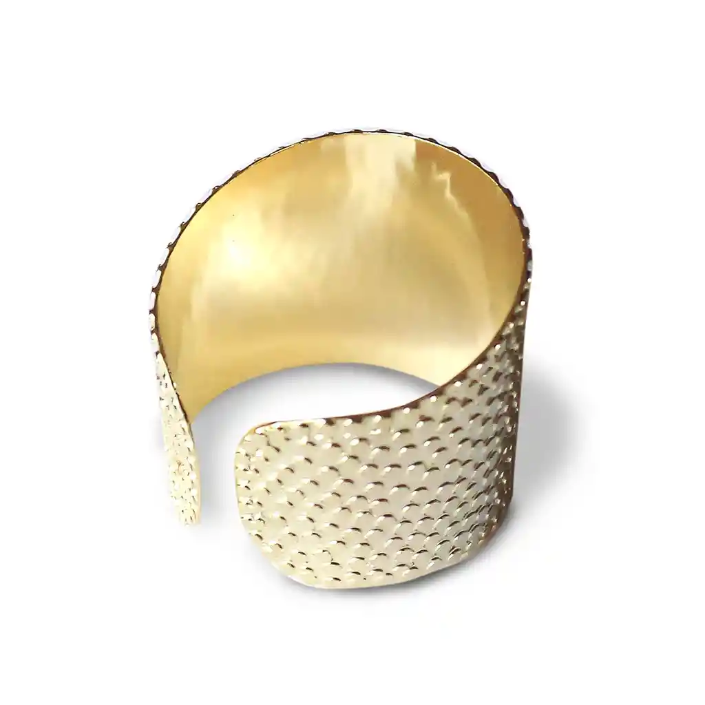 Anillo Texturado Adaptable Enchapado Oro 18k