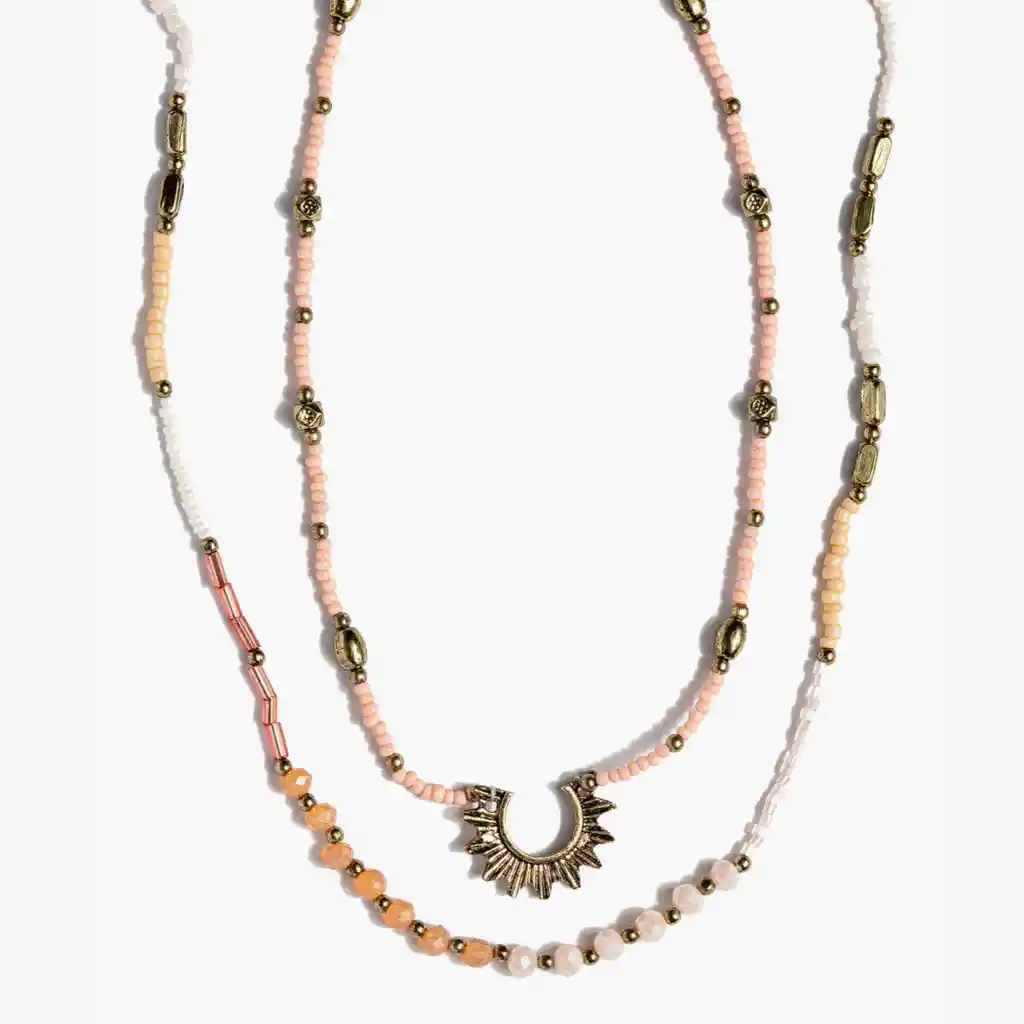 Collar Mujer Medio Sol Rosado