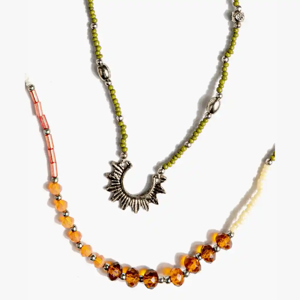 Collar Mujer Medio Sol Verde