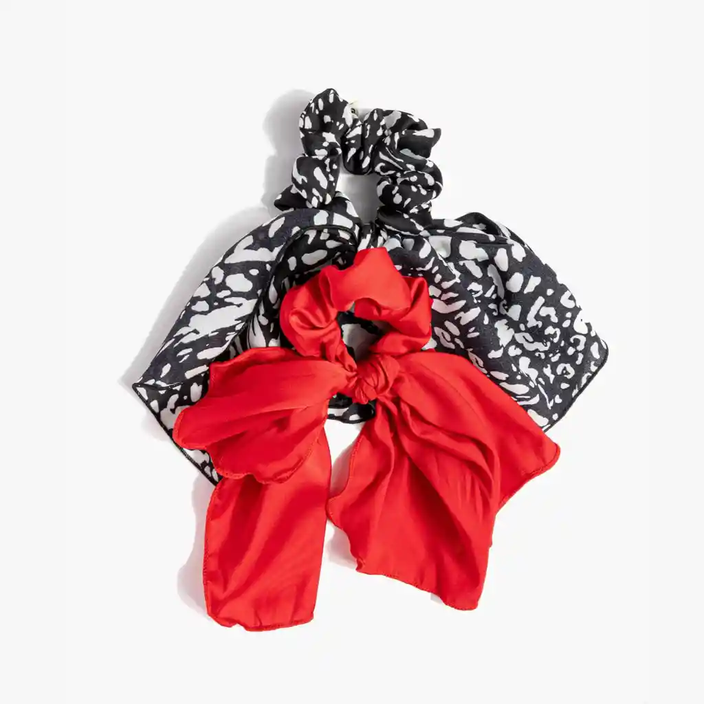 Set Collets Mujer Con Cinta Rojo