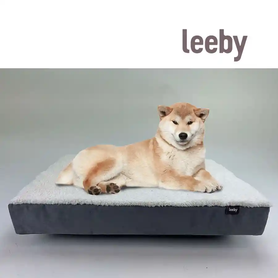 Leeby Colchón Ortopédico Con Espuma Viscoelástica Gris Para Perros