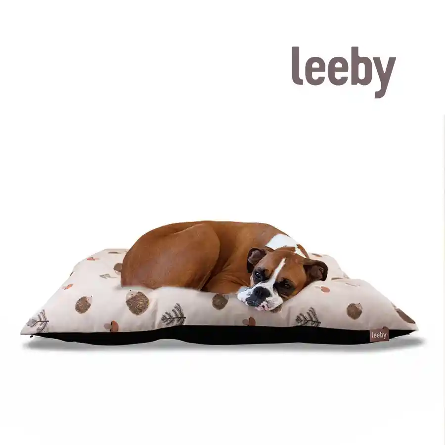 Leeby Cojín Acolchado Blanco Con Estampado De Erizos Para Perros