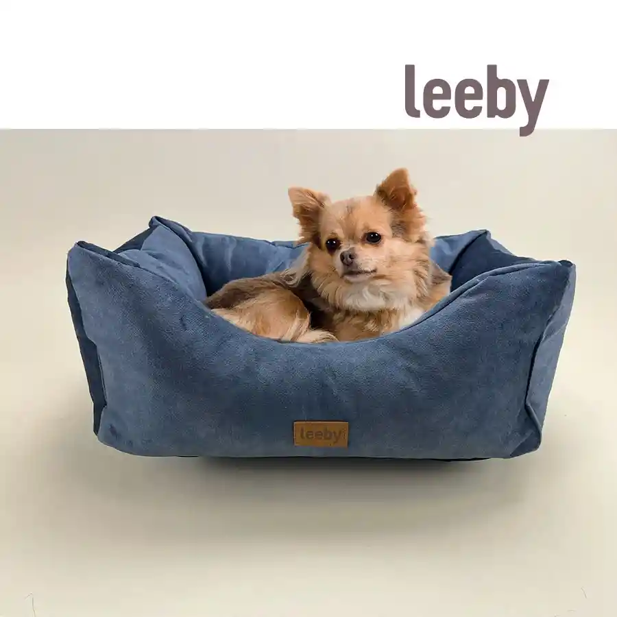 Leeby Cama Impermeable Y Desfundable Azul Marino Para Perros