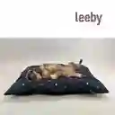 Leeby Cojín Acolchado Azul Con Diseño De Puntos Para Perros