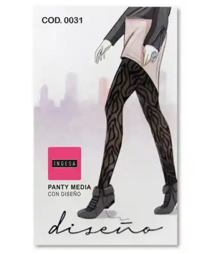 Panty Diseño 4 Negra 70 Denier L-xl