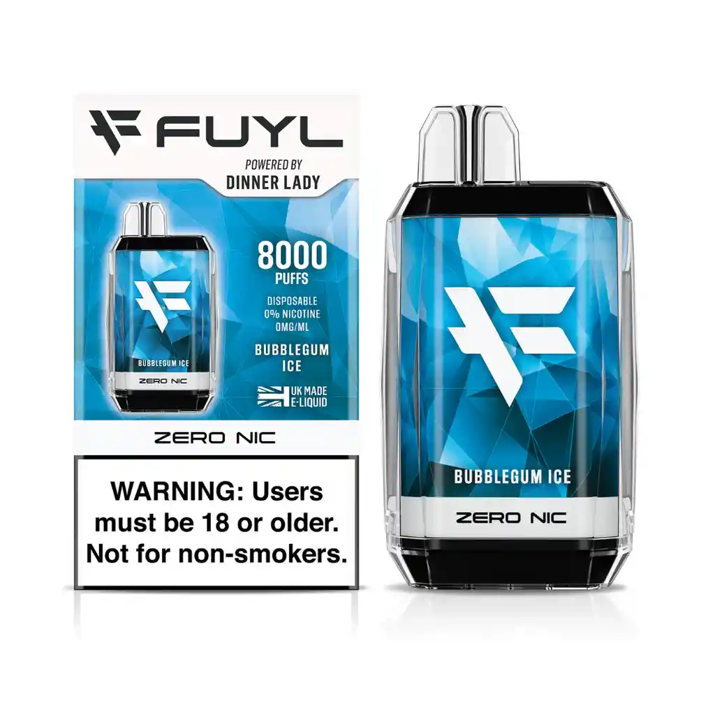 Vape Fuyl 8000 Puff Bubblegum Ice By Dinner Lady