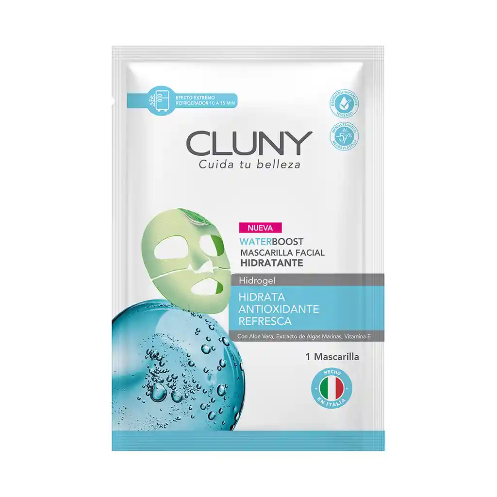 Mascarilla Facial Hidratación Cluny Hydrogel Face Mask Waterboost