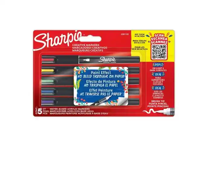 Set 5 Marcadores Creativos Sharpie Acrylic Punta Pince