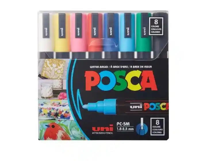 Set Marcadores Posca Pc-5m 8 Colores