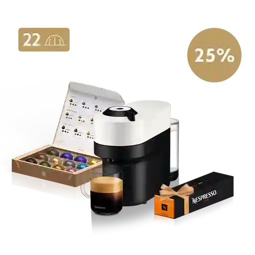 Vertuo Pop Blanca 25% Off + 22 Cápsulas
