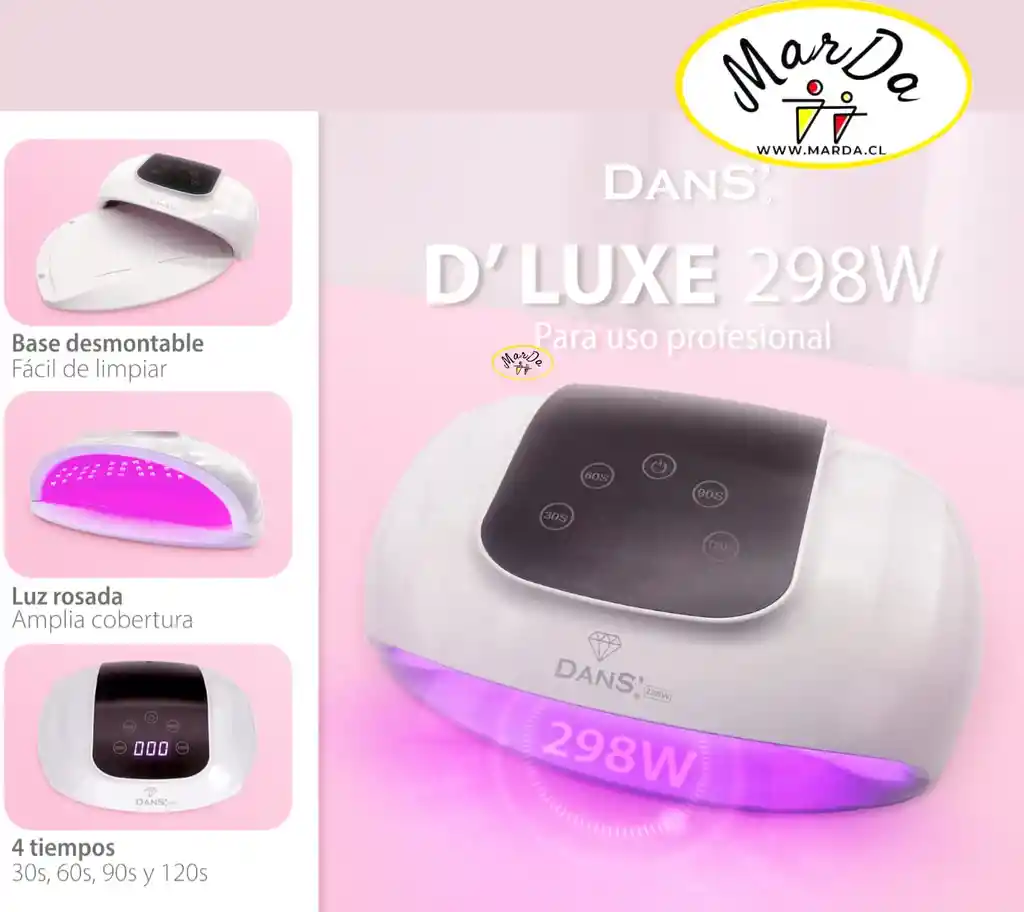 Lampara Profesional Uv/led 298 W Dans Manicure Pedicure Touch Y Visor