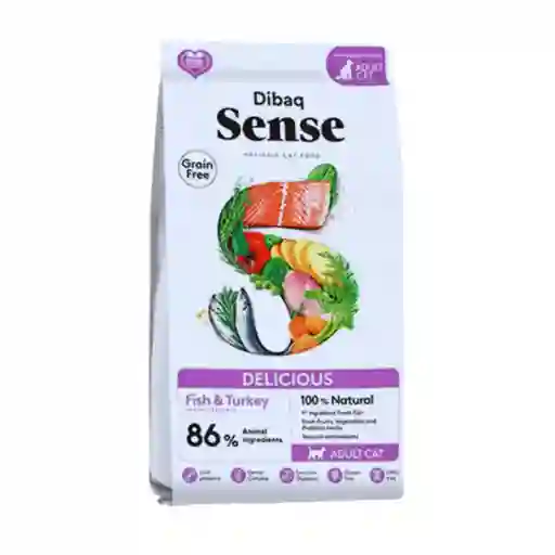 Sense, Alimento Para Gatos Adultos, Sabor Pescado Y Pavo (1,5 Kg)