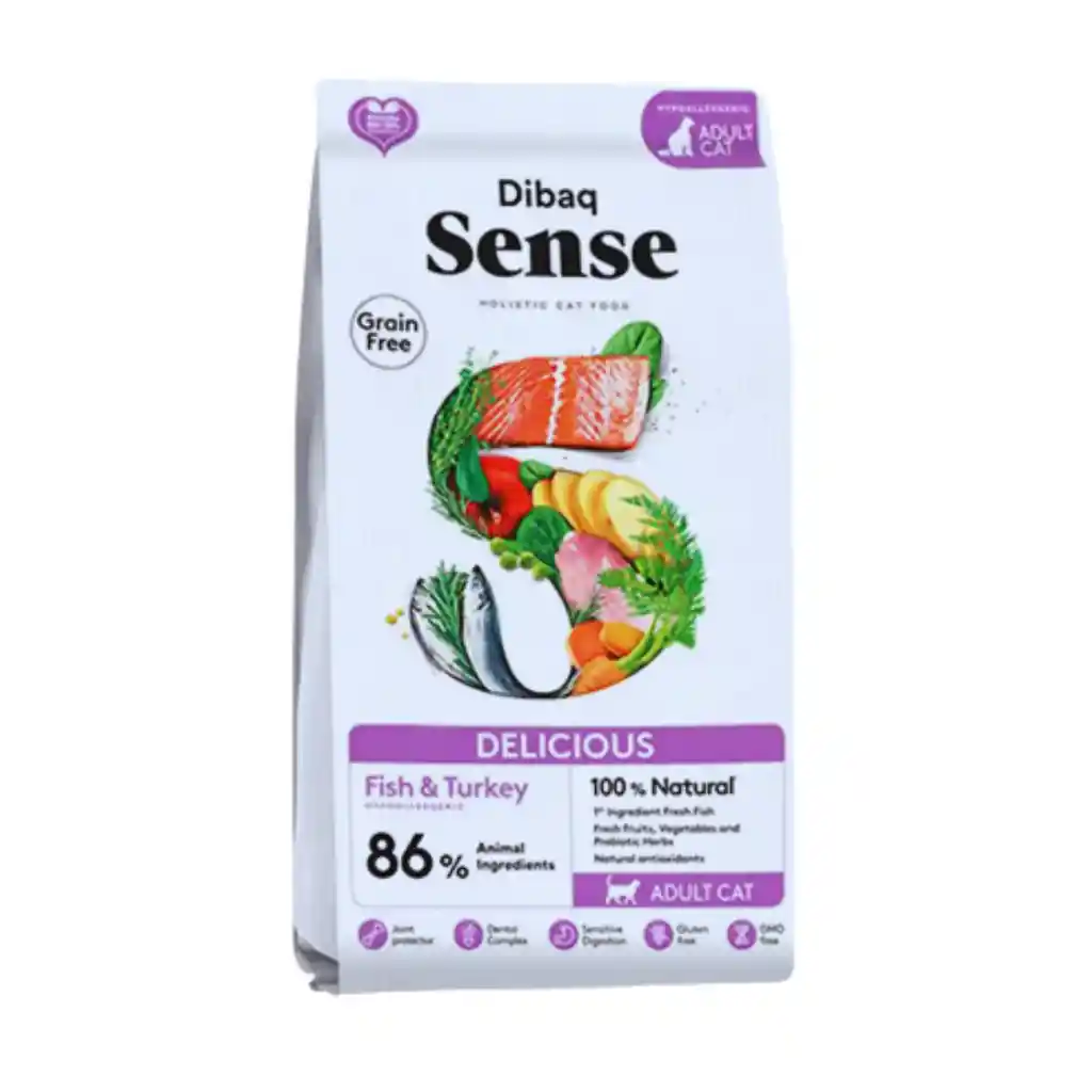 Sense, Alimento Para Gatos Adultos, Sabor Pescado Y Pavo (1,5 Kg)