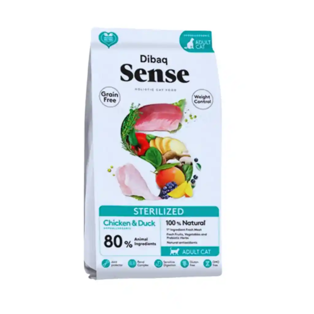 Sense, Alimento Para Gatos Estirilizados, Sabor Pollo Y Pato (1,5 Kg)