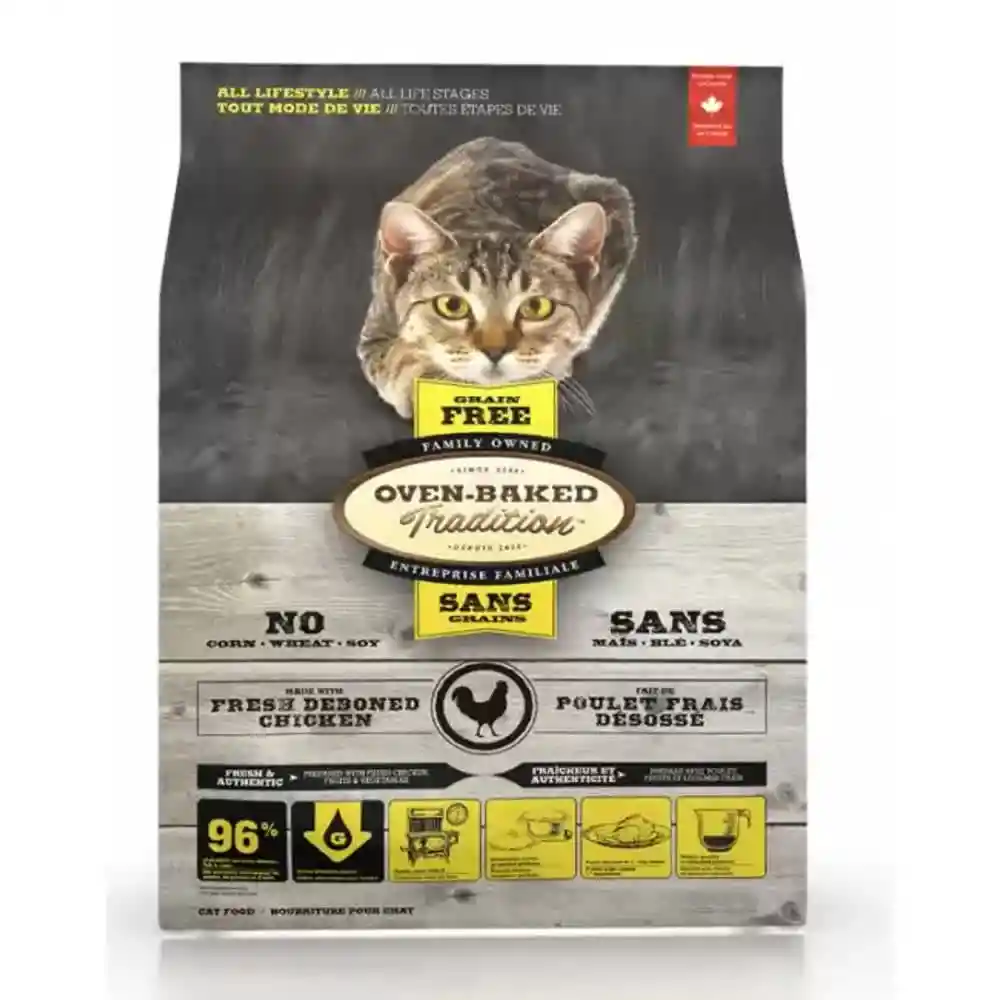 Oven-baked Alimento Para Gatos Cachorros Y Adultos Libre De Granos Sabor Pollo (2,27 Kg)