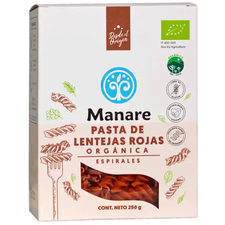 Pasta De Lentejas Rojas Orgánica 250gr
