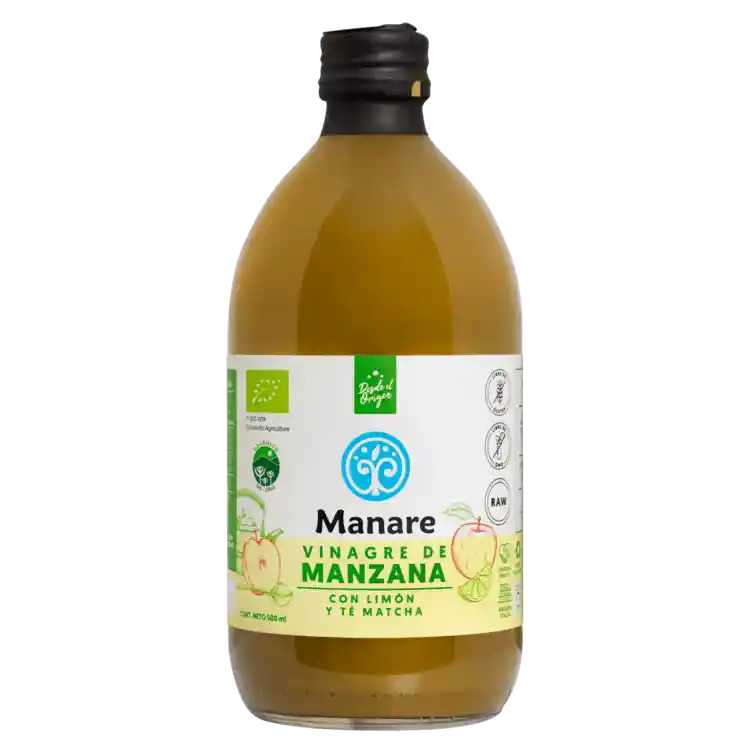 Vinagre De Manzana Con Matcha Y Limón 500ml