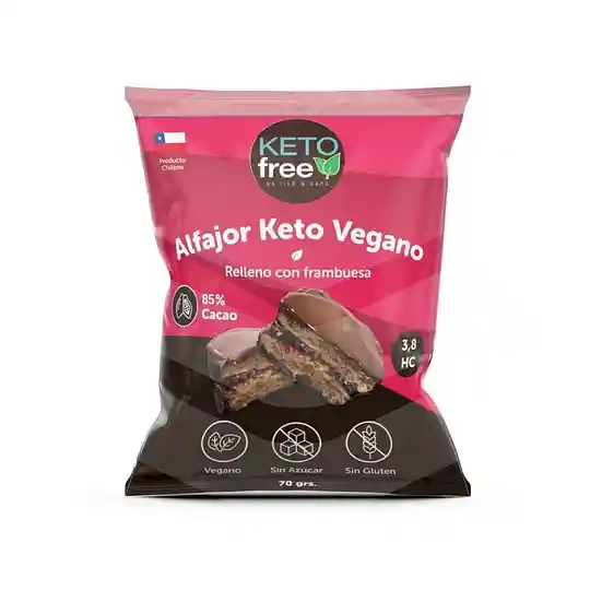 Alfajor Keto Vegano Frambuesa 85% Cacao 70gr