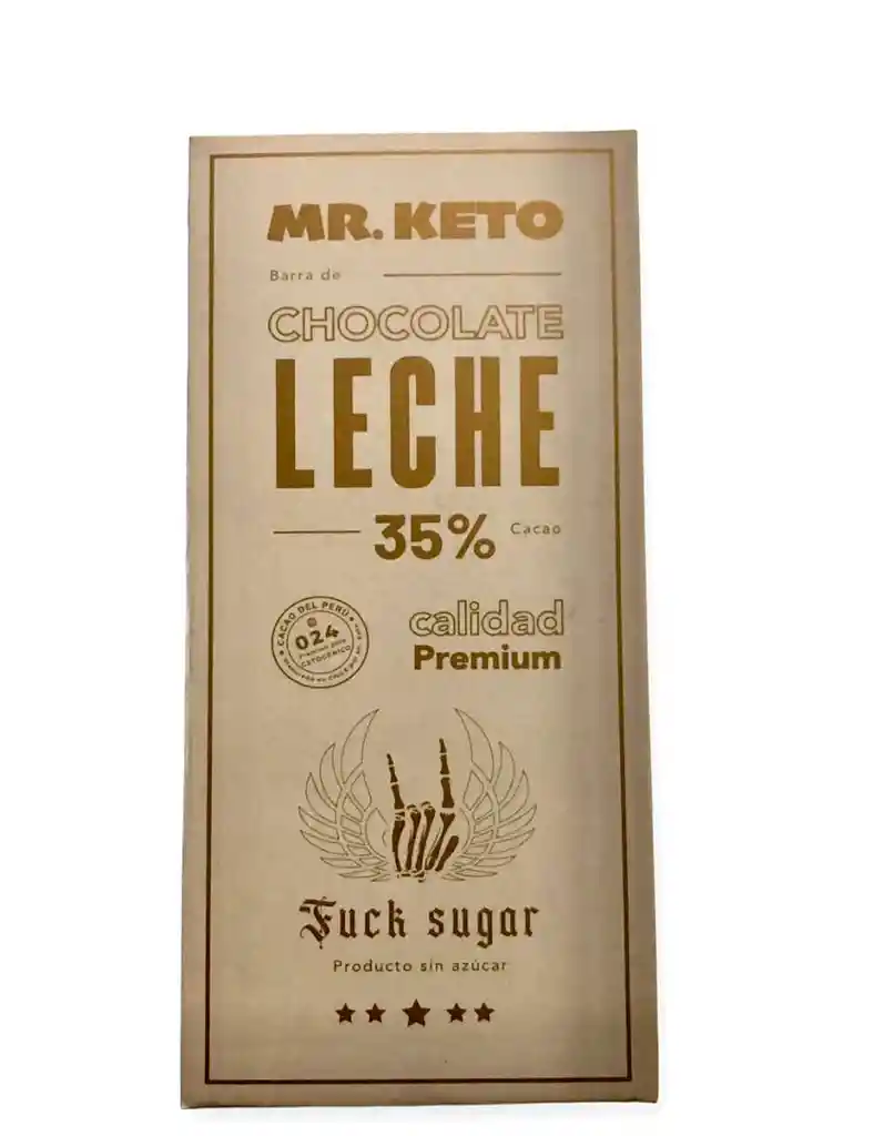 Barra Chocolate Leche Keto 35% Cacao Mr. Keto 80g