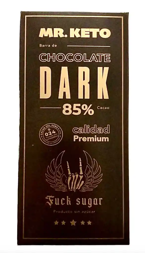 Barra Chocolate Dark Keto 85% Cacao Mr. Keto 80g