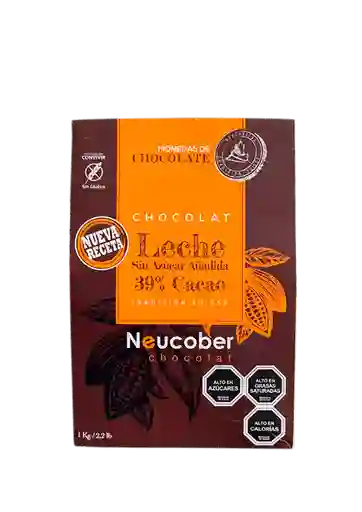 Moneda Chocolate Leche 39% Cacao Sin Azúcar 1kg