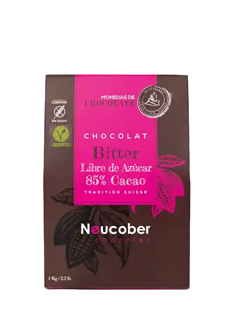 Moneda Chocolate Bitter 85% Cacao Sin Azúcar 1kg