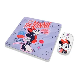 Kit Mouse Inalámbrico + Mouse Pad Minnie Morado