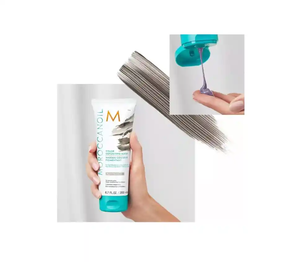 Máscara Moroccanoil Platinum 200ml Platino Color E Hidratación