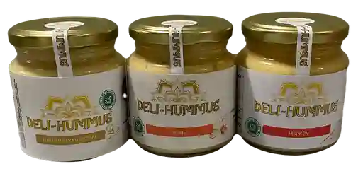 Hummus Tradicional 250 Grs., Hummus Con Pebre 250 Grs., Hummus Con Merkén 250 Grs.