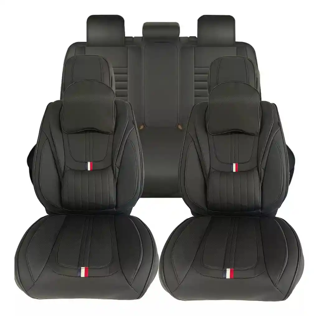 Kit Funda Cubre Asiento Cuero Auto Premium Almoadilla 11 Piezas