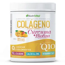 Colágeno Hidrolizado Q10 + Cúrcuma Y Biotina 300 Grs Nutrivital