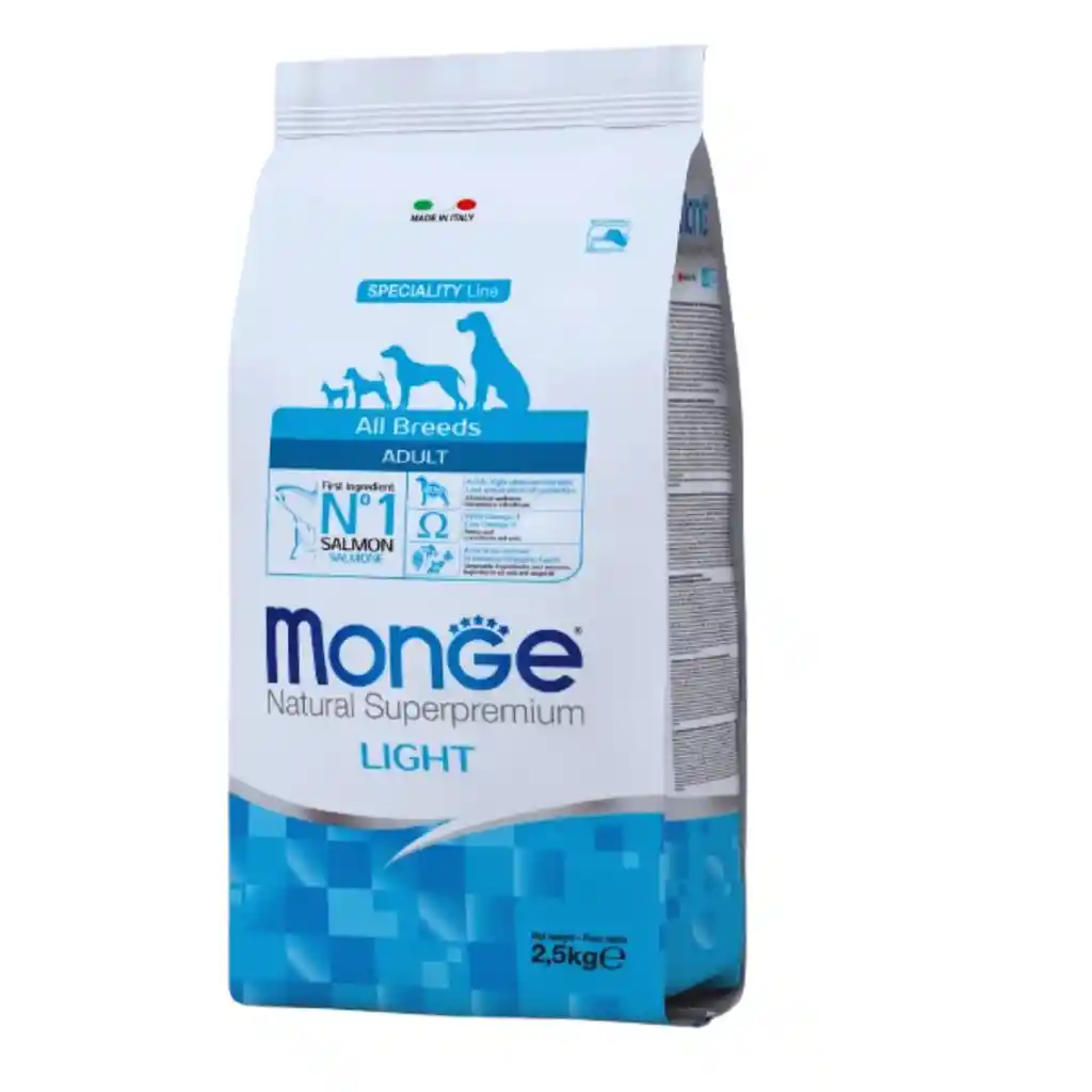 Monge, All Breeds Adult Light, Salmon And Rice (2,5 Kg)