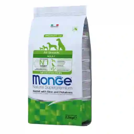 Monge, All Breed Adult Rabbits With Rice And Potatoes (2,5 Kg)