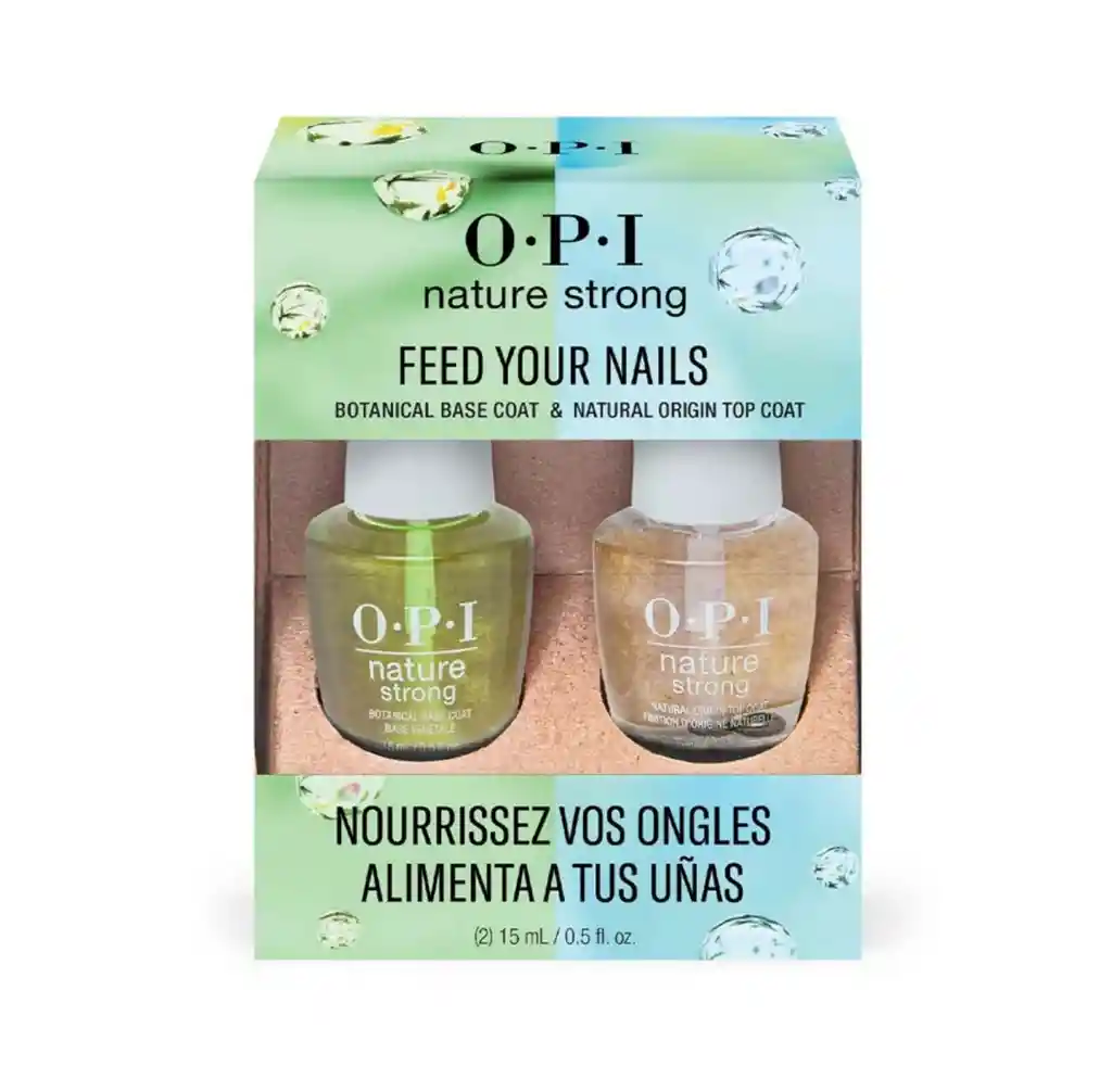 Opi · Nuevo Pack Base Y Top Tradicional Nature Strong - Vegan