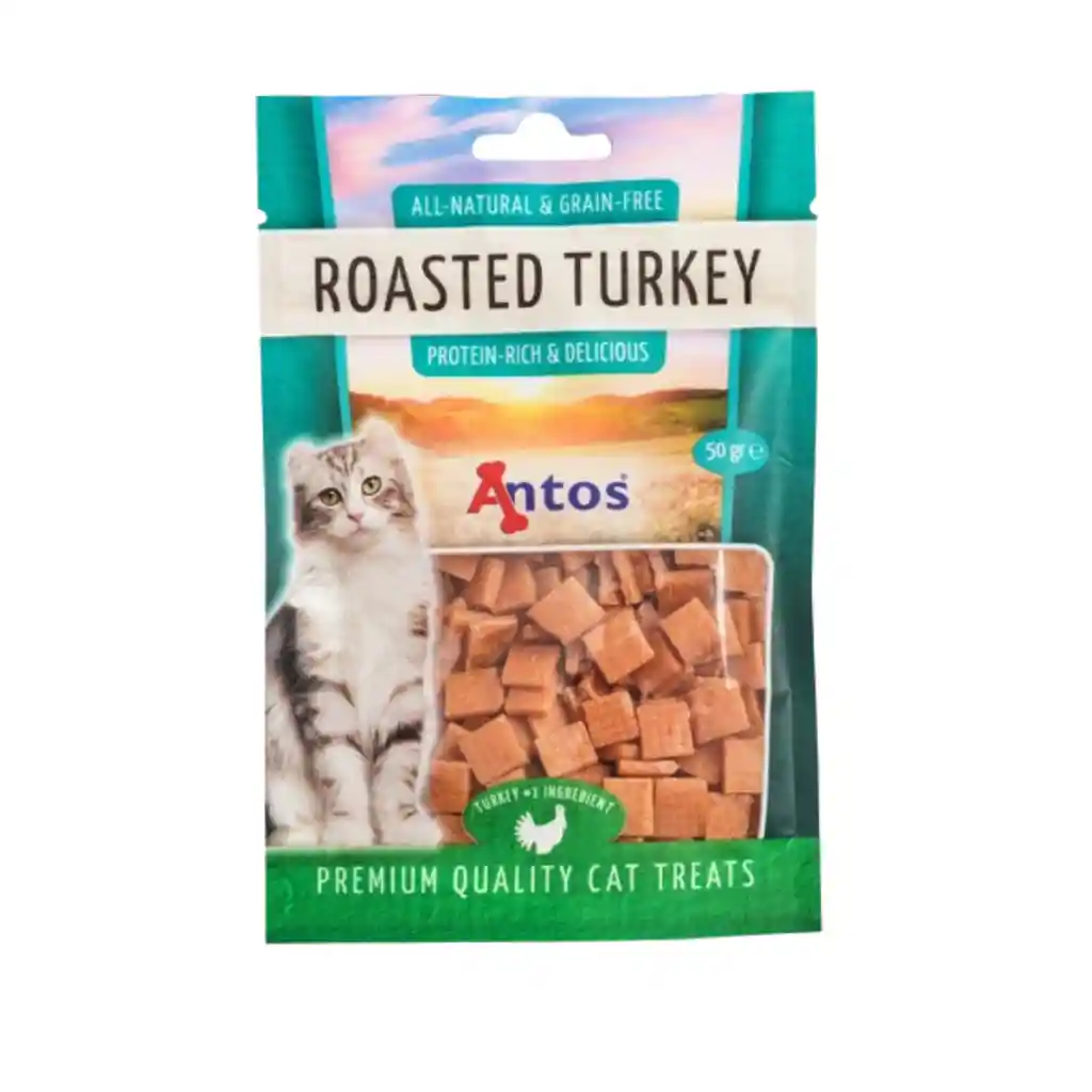 Antos, Snack Gatos, Libre Granos, Sabor Pavo Rostizado (50 Gr)