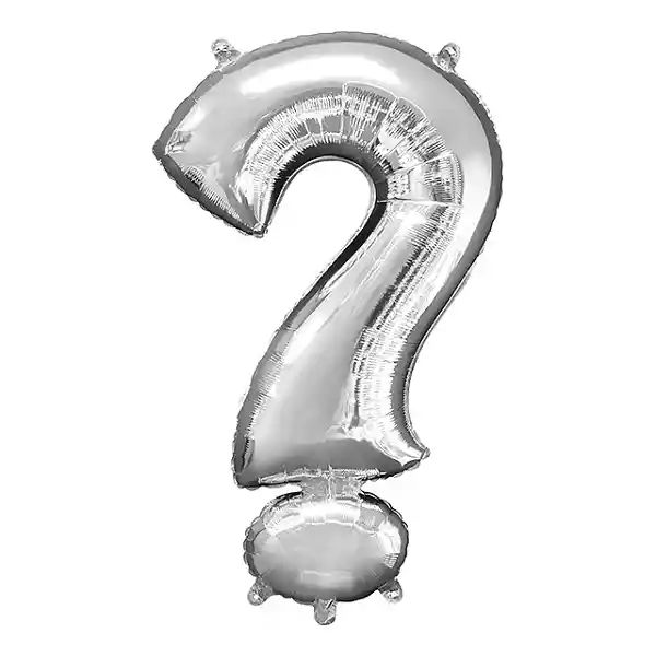Globo Foil Plata Signo Interrogación