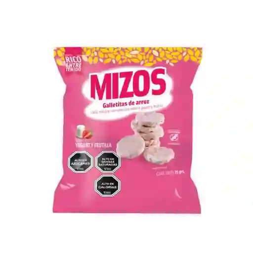 Galletas De Arroz Sabor A Yogurt Y Frutilla 20 Gr Marca Mizos