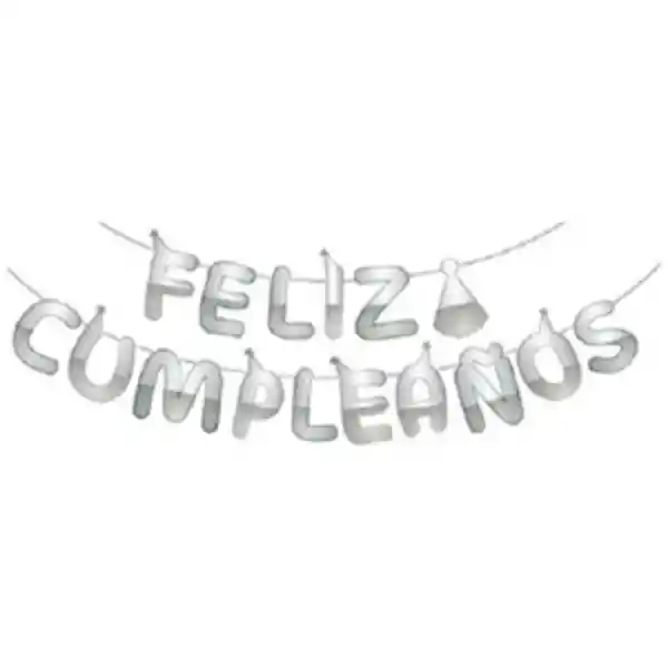 Guirnalda Feliz Cumpleaños Plata